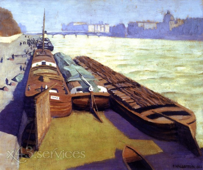 Felix Vallotton - Binnenschiffe Ufer der Seine- Barges Banks of the Seine